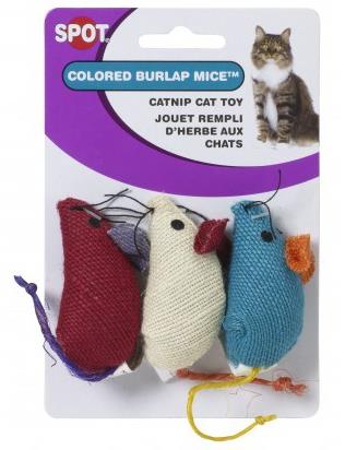 Burlap Mice 3pk