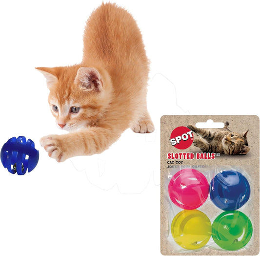 Ethical Slotted Balls Cat Toy 4 pk