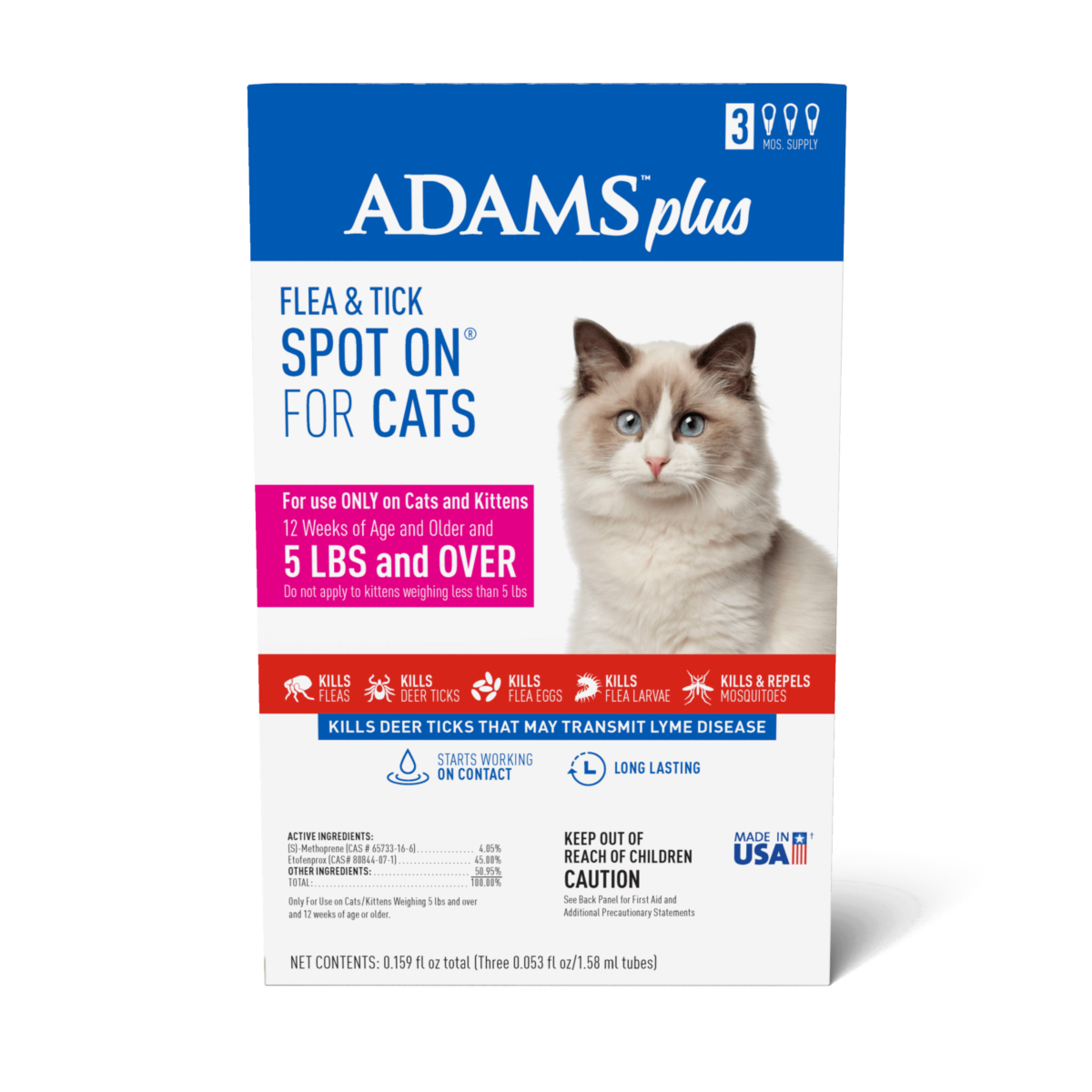 Adams Plus Flea & Tick Spot On Cat