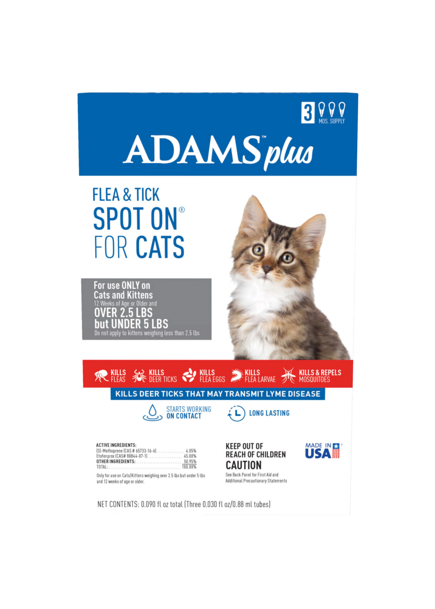 Adams Plus Flea & Tick Spot On Cat