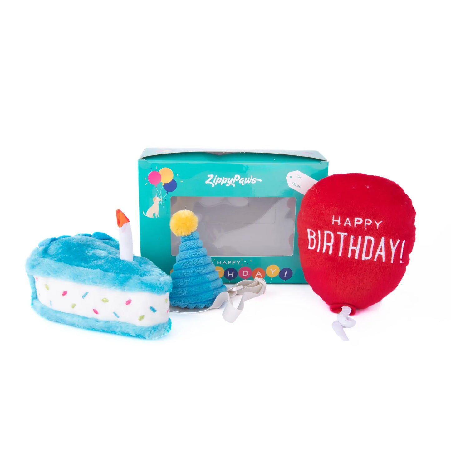 Zippy Paws Birthday Box Blue 3pc